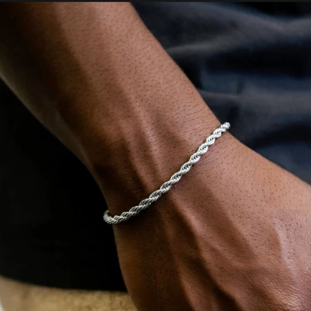 4mm Rope Bracelet - Silver