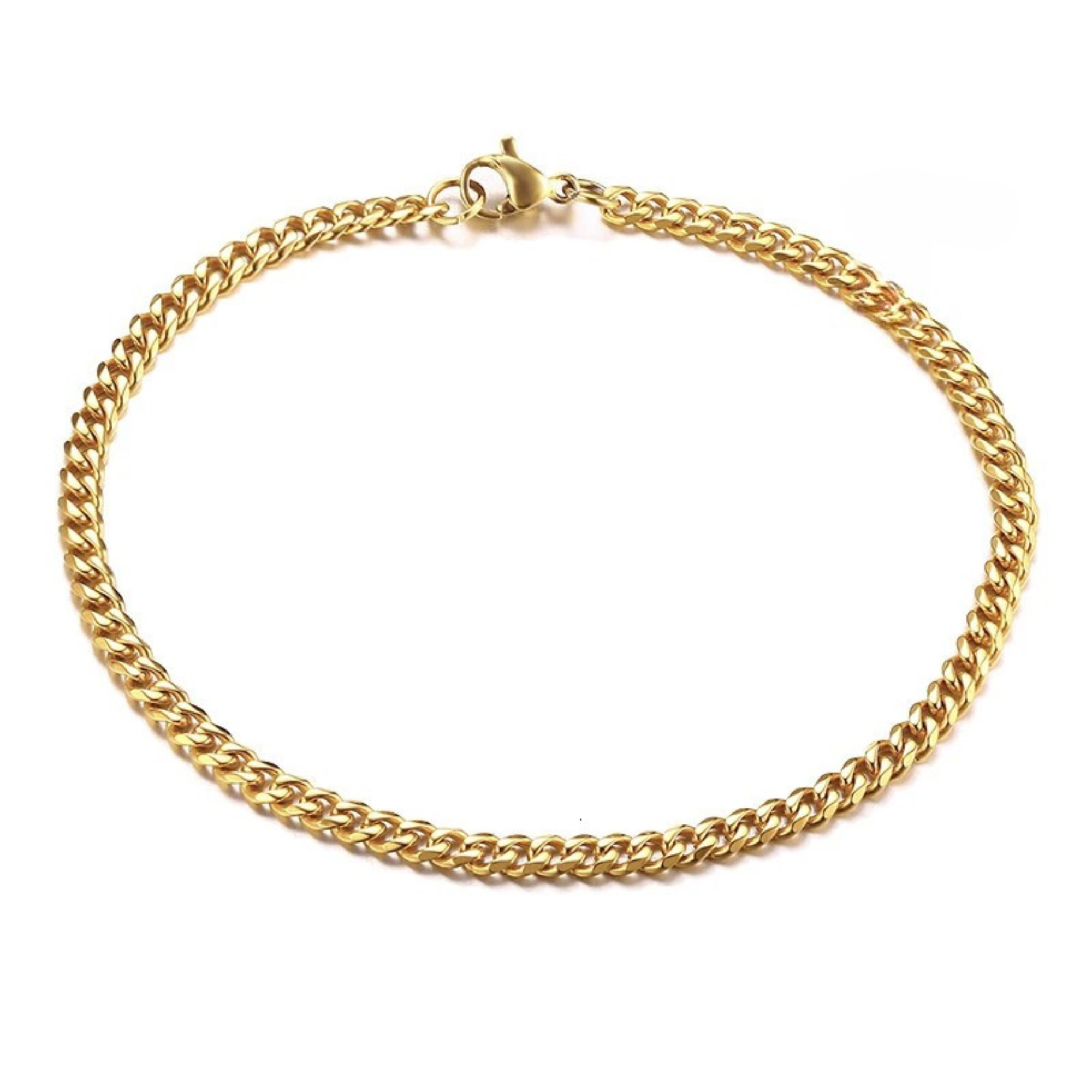 3mm Miami Cuban Bracelet - Gold