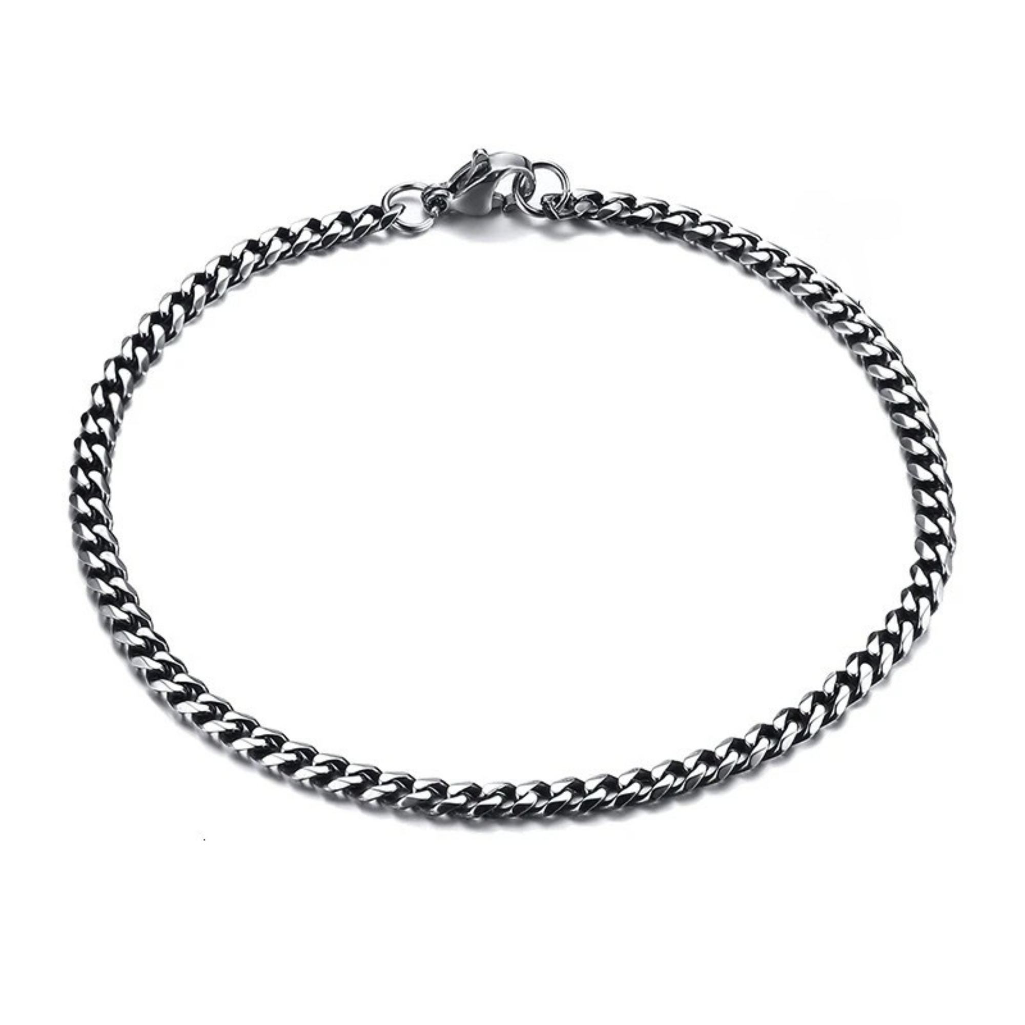 3mm Miami Cuban Bracelet - Vintage Silver