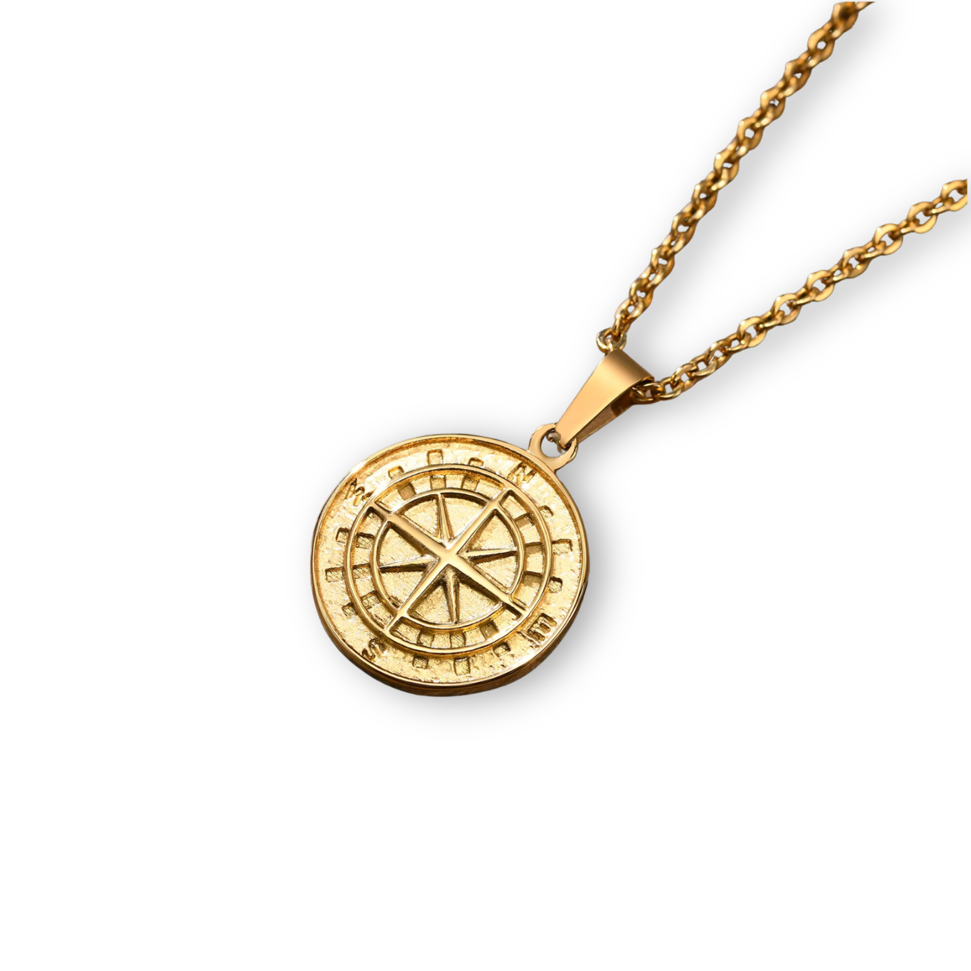 Compass Pendant Chain - Gold