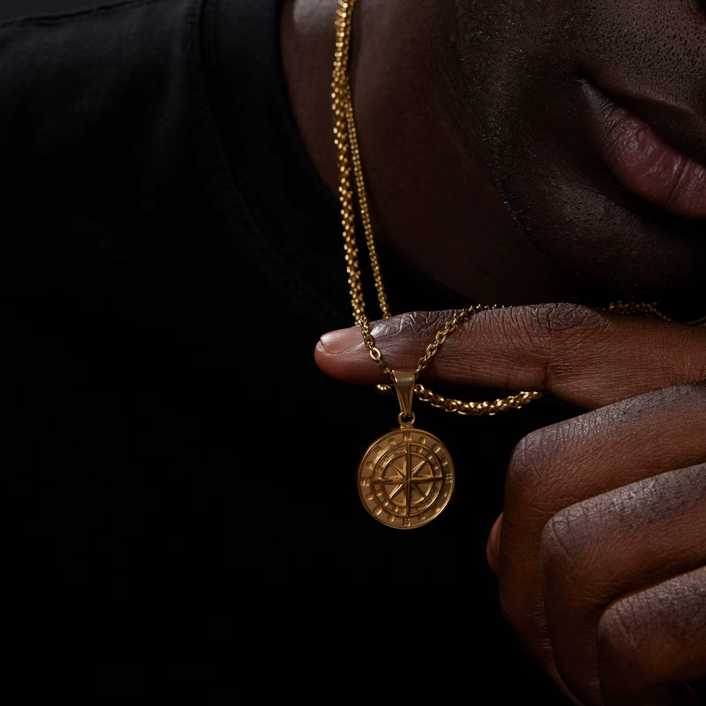 Compass Pendant Chain - Gold