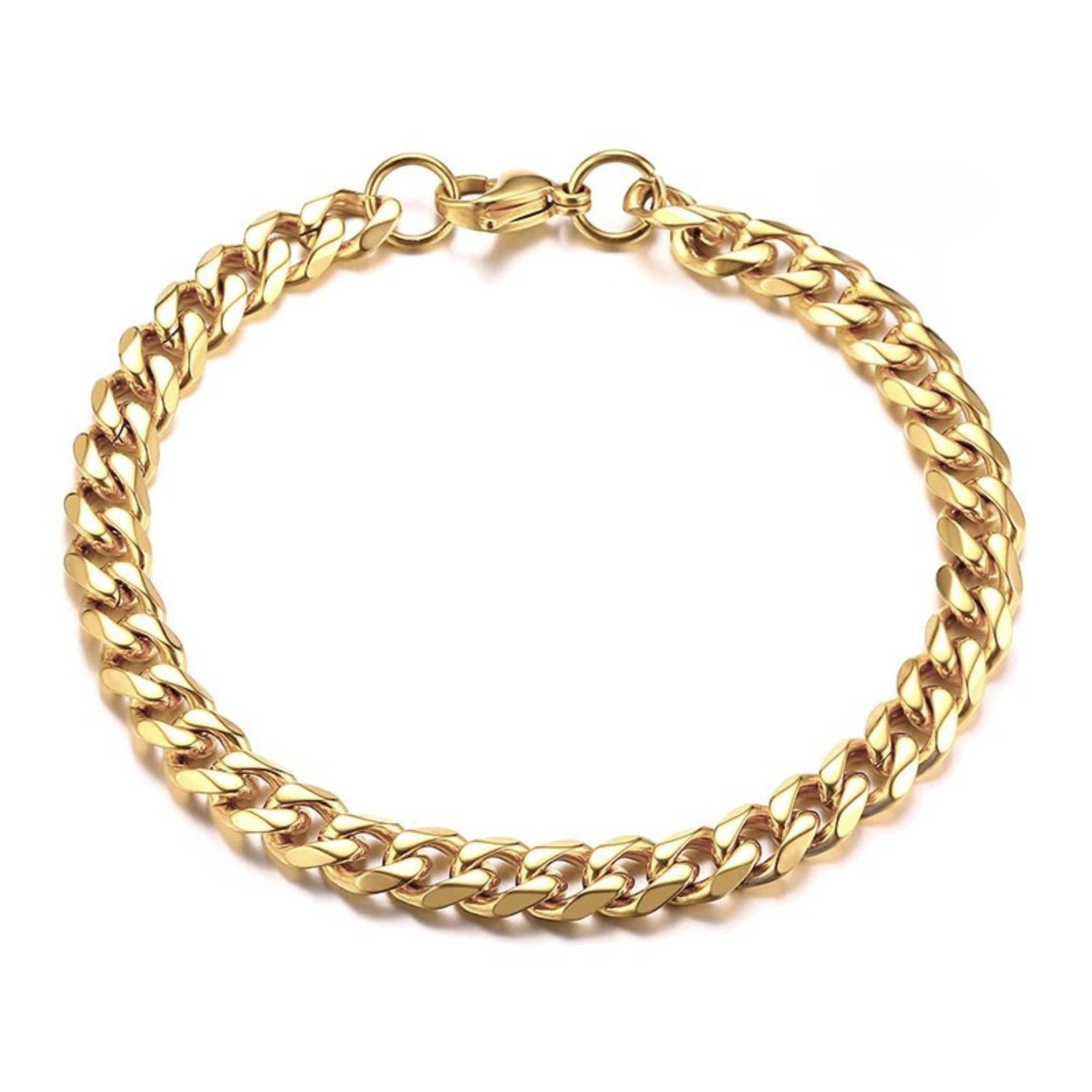 7mm Miami Cuban Bracelet - Gold