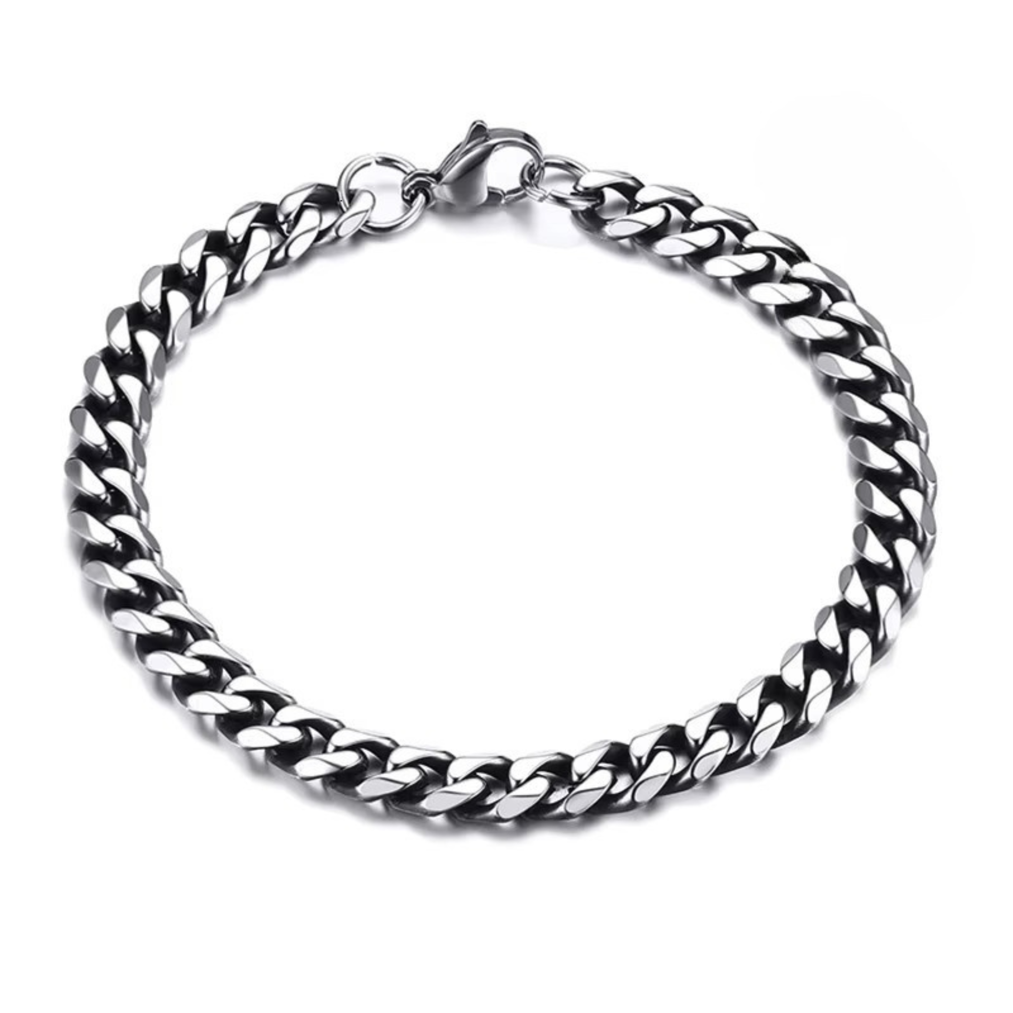 7mm Miami Cuban Bracelet - Vintage Silver
