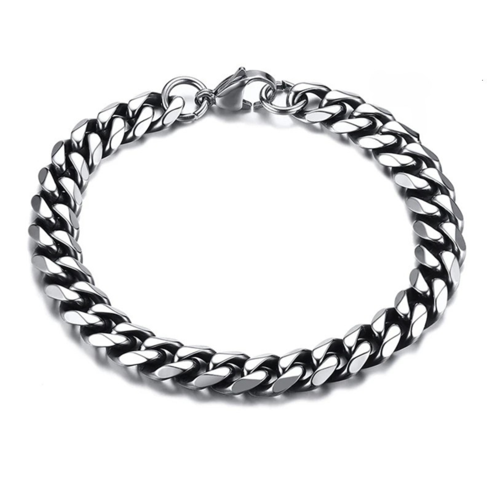 9mm Miami Cuban Bracelet - Vintage Silver